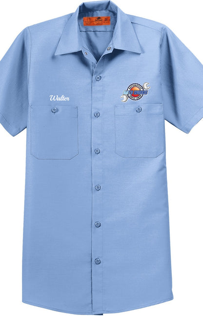 Work Shirt - Long Size, Short Sleeve Industrial Work Shirt SP24LONG - Auto Works Automotive Service Center