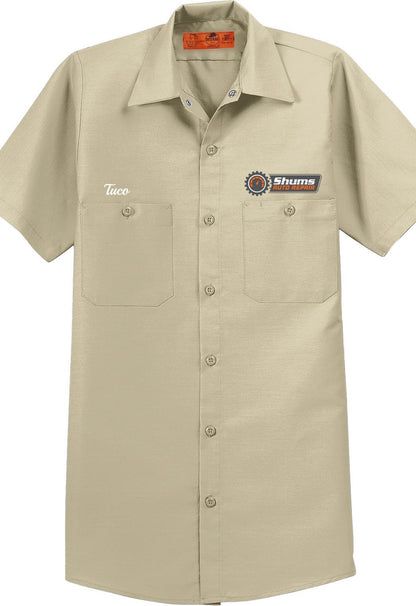 Work Shirt - Short Sleeve Industrial Work Shirt SP24 - Shums Auto Repair