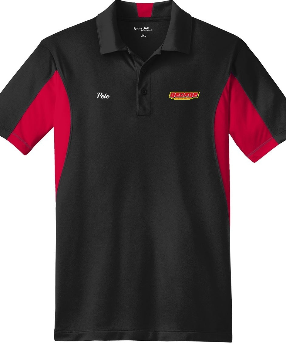 POLO - Sport-Tek Mens Side Blocked Micropique Sport-Wick ST655 - George Automotive