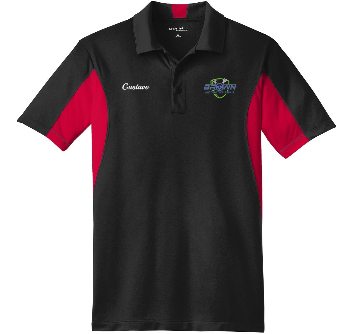 POLO - Mens Side Blocked Micropique Sport-Wick ST655  - Brown Automotive Repair