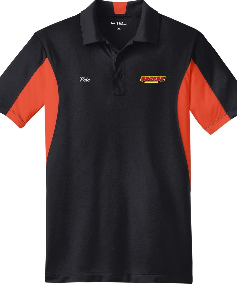 POLO - Sport-Tek Mens Side Blocked Micropique Sport-Wick ST655 - George Automotive