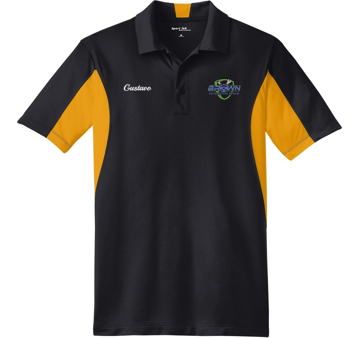 POLO - Mens Side Blocked Micropique Sport-Wick ST655  - Brown Automotive Repair