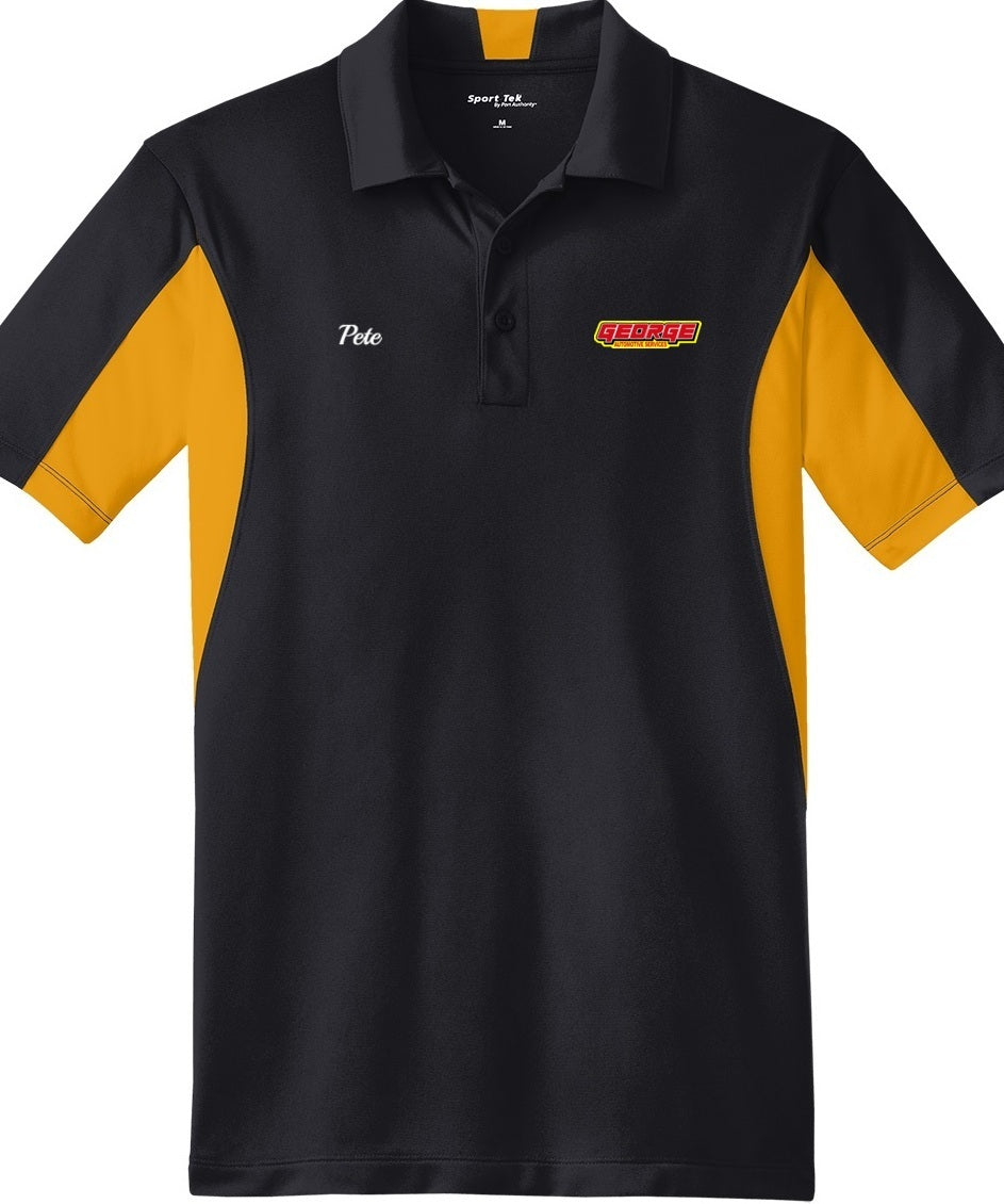 POLO - Sport-Tek Mens Side Blocked Micropique Sport-Wick ST655 - George Automotive