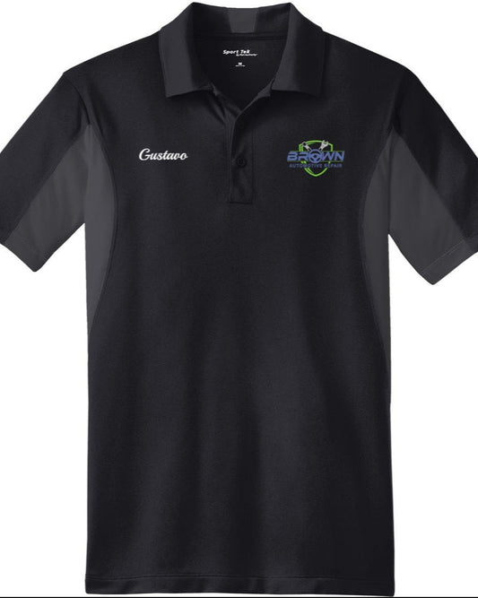 POLO - Mens Side Blocked Micropique Sport-Wick ST655  - Brown Automotive Repair