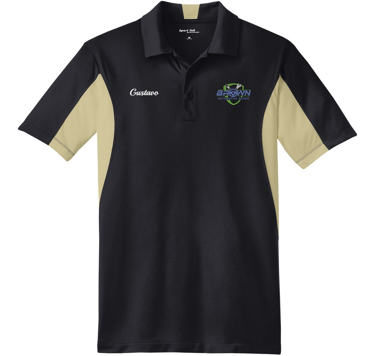 POLO - Mens Side Blocked Micropique Sport-Wick ST655  - Brown Automotive Repair