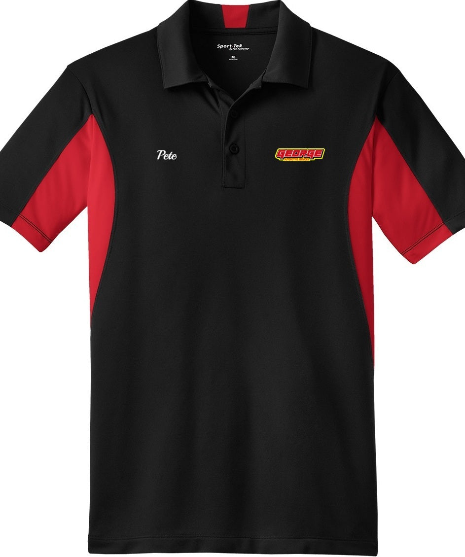 POLO - Sport-Tek Mens Side Blocked Micropique Sport-Wick ST655 - George Automotive