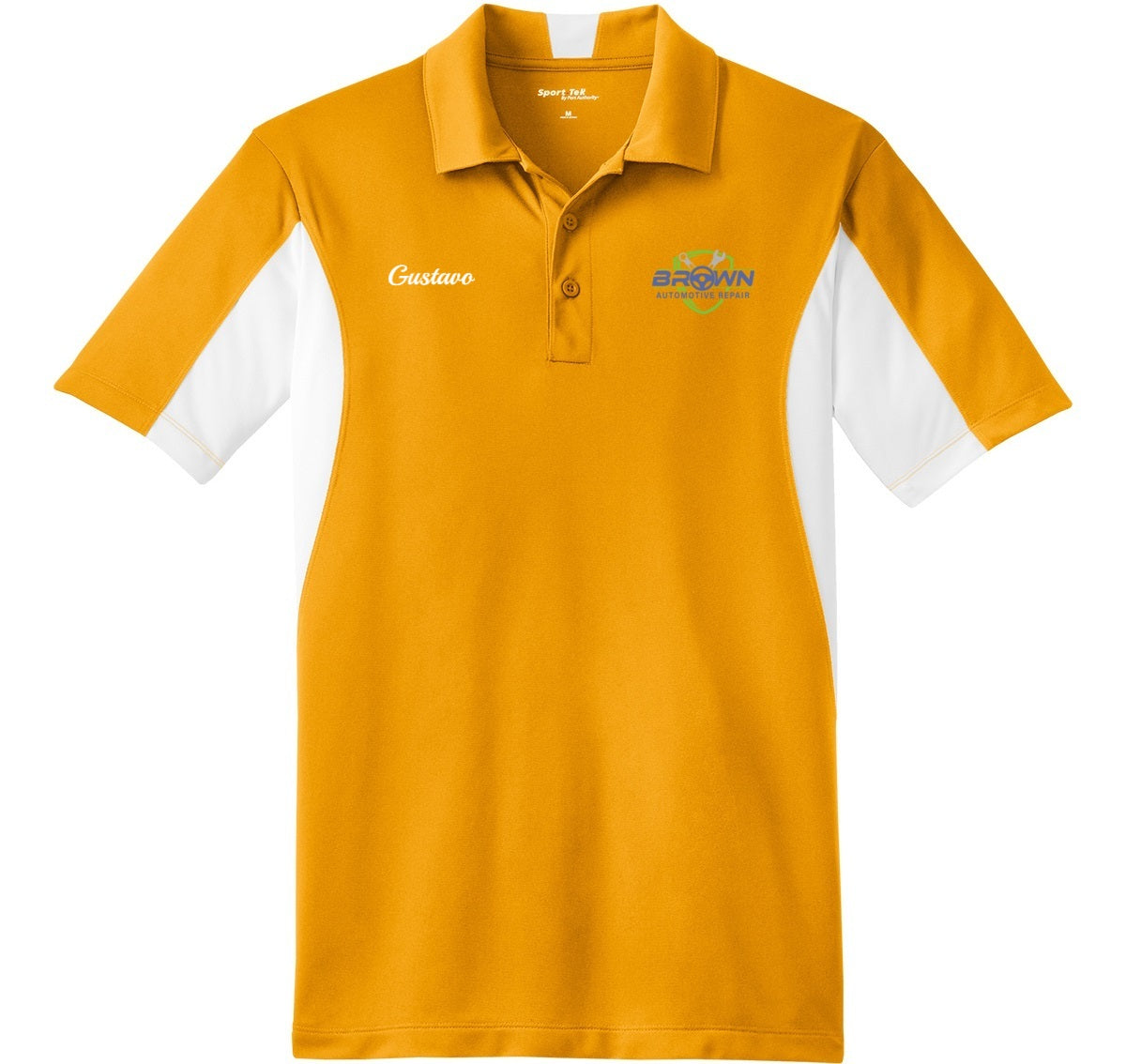 POLO - Mens Side Blocked Micropique Sport-Wick ST655  - Brown Automotive Repair