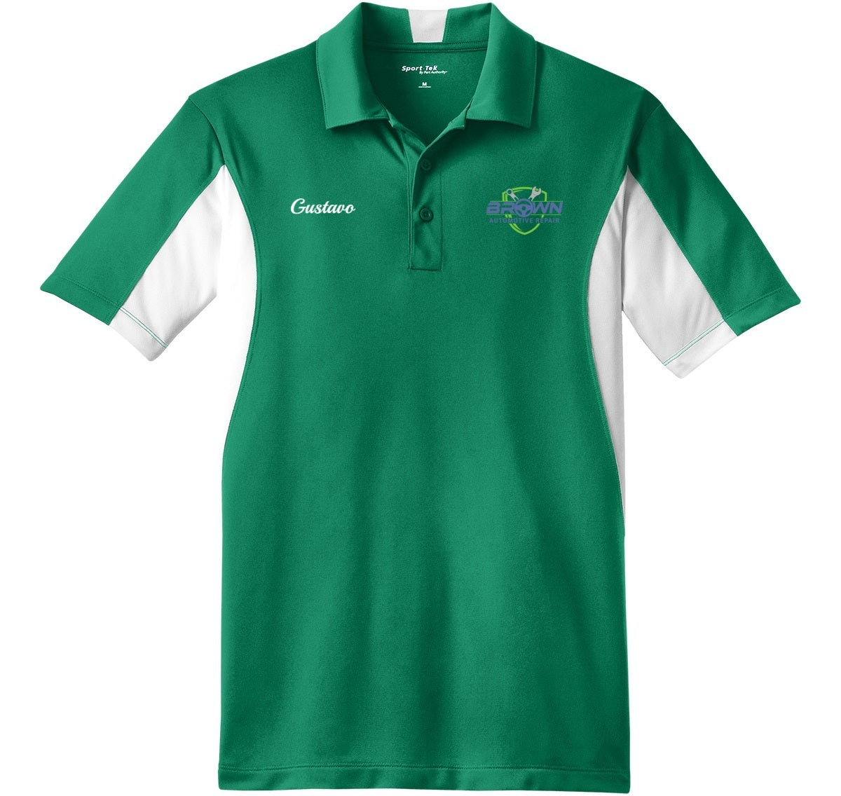 POLO - Mens Side Blocked Micropique Sport-Wick ST655  - Brown Automotive Repair