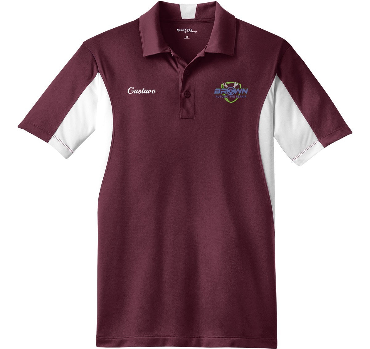 POLO - Mens Side Blocked Micropique Sport-Wick ST655  - Brown Automotive Repair