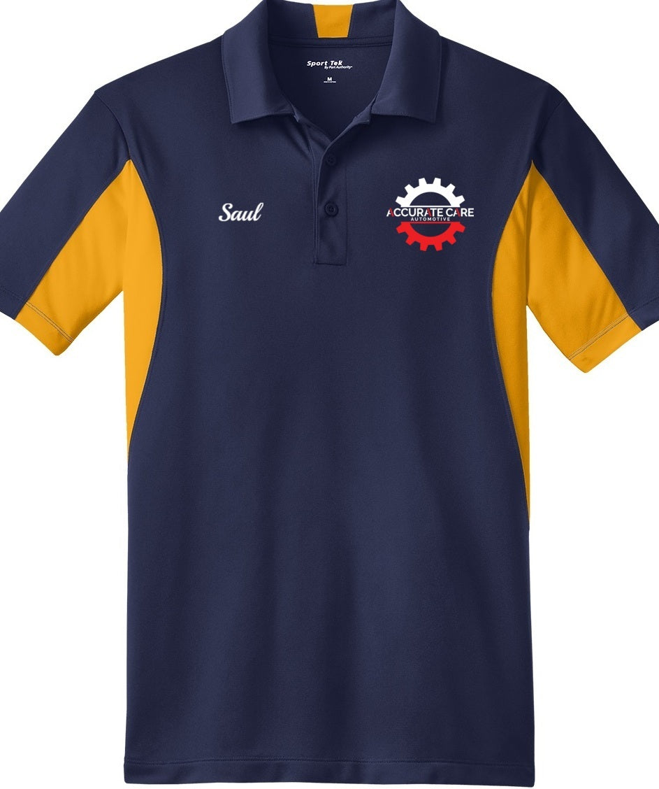 POLO - Mens Side Blocked Micropique Sport-Wick ST655  - Accurate Care Automotive