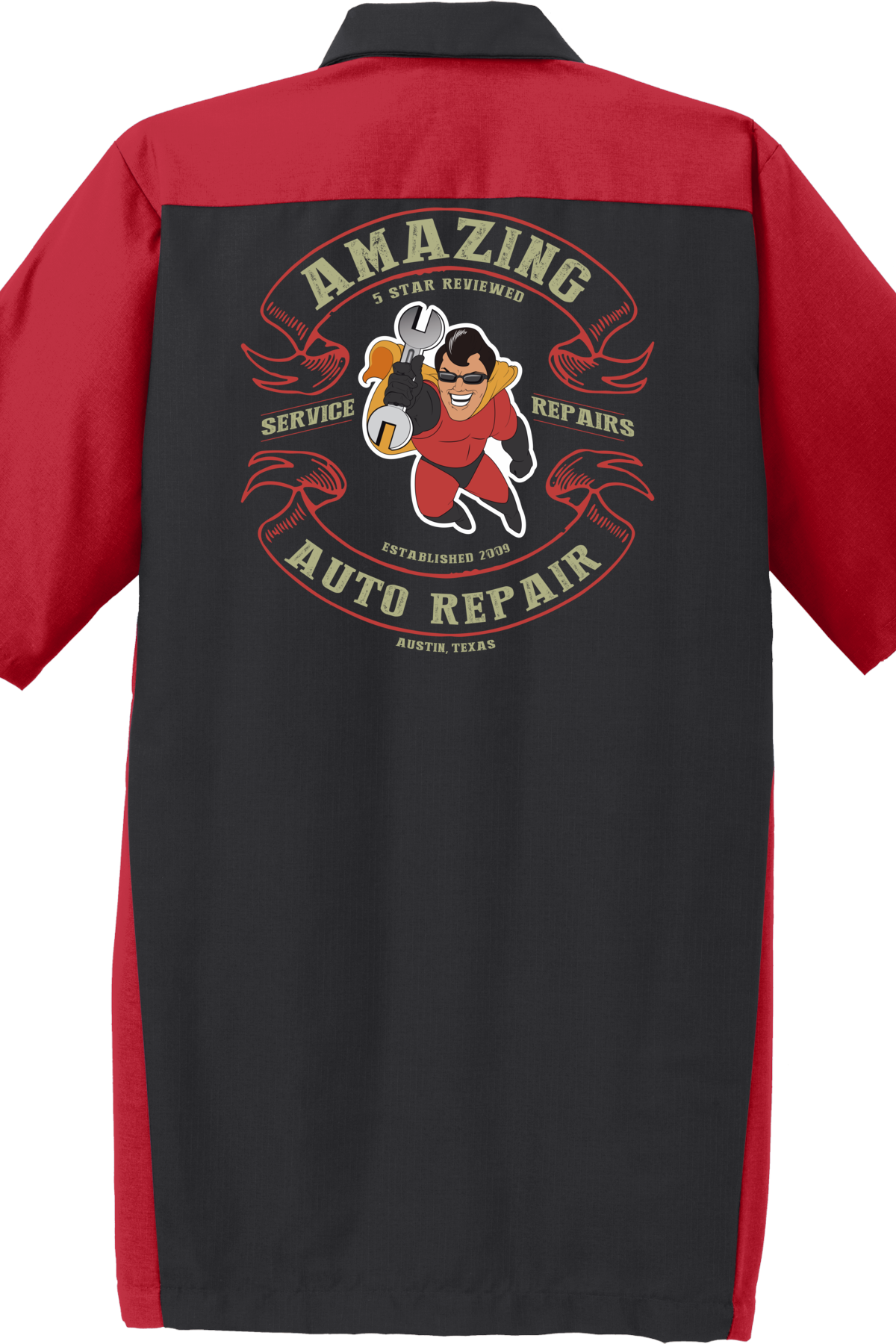 Technician Shirt - Short Sleeve Ripstop Crew Red Kap SY20 - Amazing Auto Repair