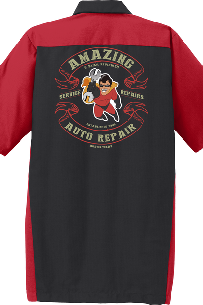Technician Shirt - Short Sleeve Ripstop Crew Red Kap SY20 - Amazing Auto Repair