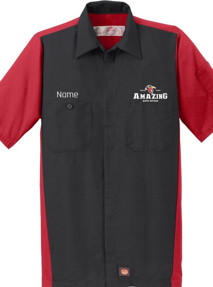 Technician Shirt - Short Sleeve Ripstop Crew Red Kap SY20 - Amazing Auto Repair