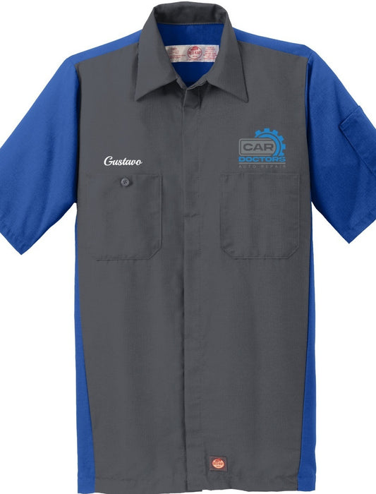 Technician Shirt - Short Sleeve Ripstop Crew Red Kap SY20 - Car Doctors