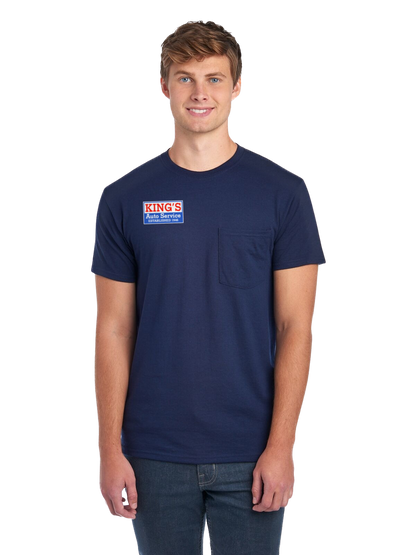 T-SHIRT - Jersey Navy with Pocket  - Kings Auto Service